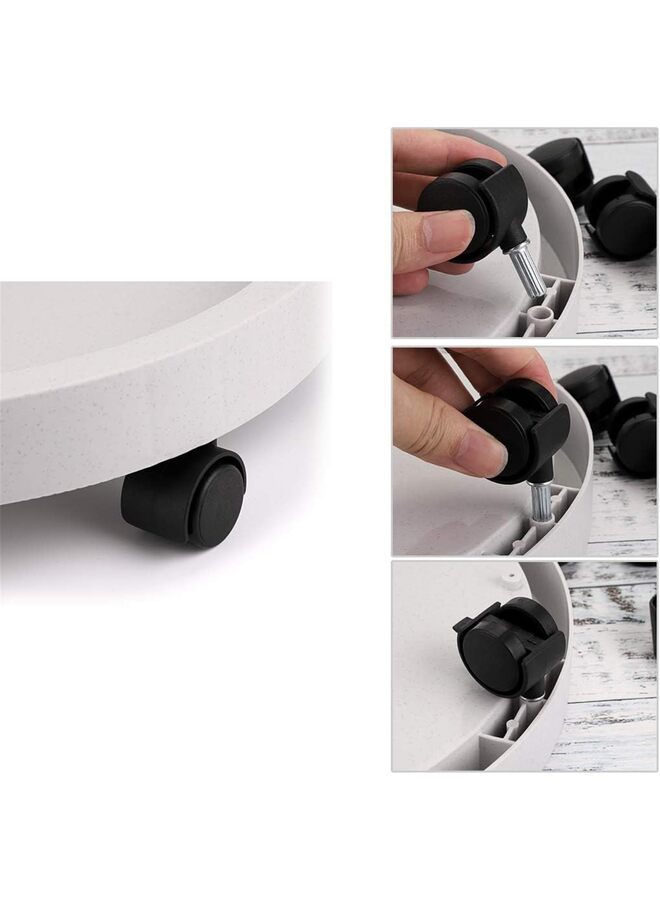 عربة نباتات مقاس 15 بوصة مزودة بعجلات، ناقلة نباتات متينة لنقل النباتات المزروعة في أصص داخلية وخارجية (أبيض) - Image 3